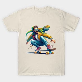 Skater Dude with Bearded Dragon T-Shirt